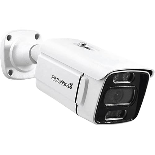 JideTech HD 5MP POE Camera Outdoor, 2592x1944P Bullet IP Security Camera with 2 Way Audio, Night Vision 65ft, Motion Detection, IP66 Waterproof, Support H.265+ Video Compression, 24/7 Recording