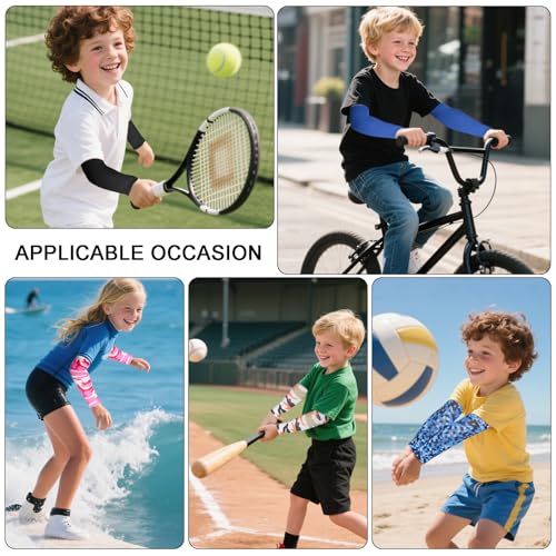 12 Pairs Sports Arm Sleeves for Kids Arm Compression Cover Sport Sun Protection Football Basketball Cooling4