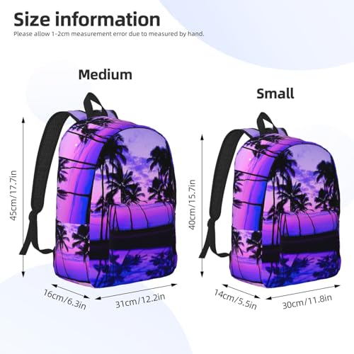 Sac à dos de voyage imprimé palmier violet pour protéger votre ordinateur à l'université - 4