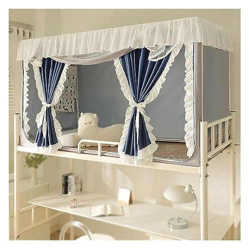 Genérico Dosel de Cama Princesa para niñas, Postes para Cama con Dosel y Cortinas, Soportes para Cortinas y mosquitera para Dormitorio de Estudiantes (Color: Azul, tamaño: 80 x 110 cm)