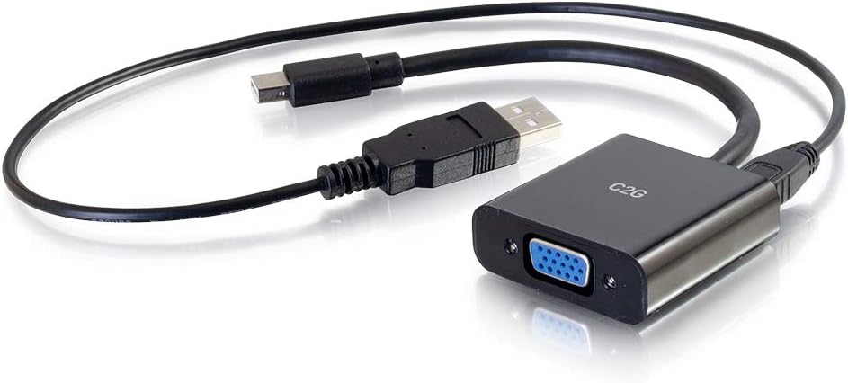 Get Special Price C2G Mini Display Port Adapter, Display Port to VGA with 3.5mm, Male to Female, Black, 8 inches, Cables to Go 54683 Buy 2 get 3 C2G Mini Display Port Adapter, Display Port to VGA with 3.5mm, Male to Female, Black, 8 inches, Cables to Go 54683