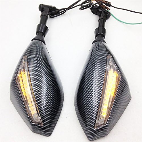 Miniatura 3 de SMT-Integrado LED Señales de Giro Espejos Laterales Compatible con Cruiser Chopper Carbono Con Tornillos M10 Tornillo Nuevo [B075VLPYBF]