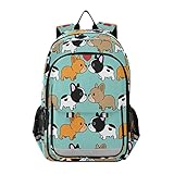 ALAZA Cute Puppy Dog French Bulldog Print Laptop Backpack Purse for Women Men Travel Bag Casual Daypack with Compartment & Multiple Pockets