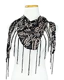 D&Y Women's Wide Aztec Stripe Square Scarf with Fringe