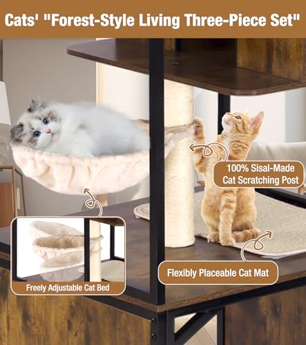 Torre para Gatos con Cajón para Arena y Rascador miniatura 4