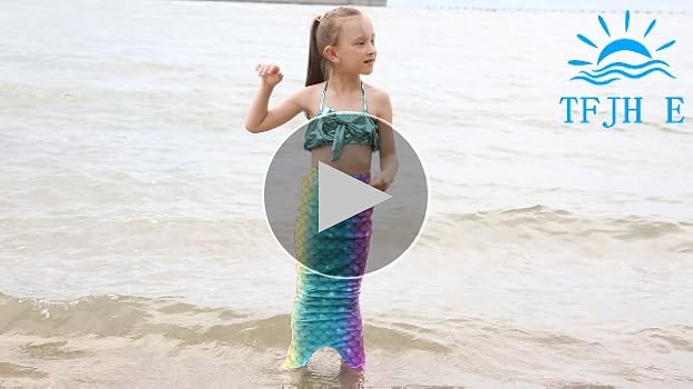 3 Piece Girls Swimsuit Bathing Suits Tail For Swimming Kids