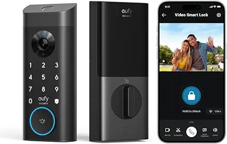 eufy Security Video Smart Lock E330, 3-in-1 Camera+Doorbell+Fingerprint...