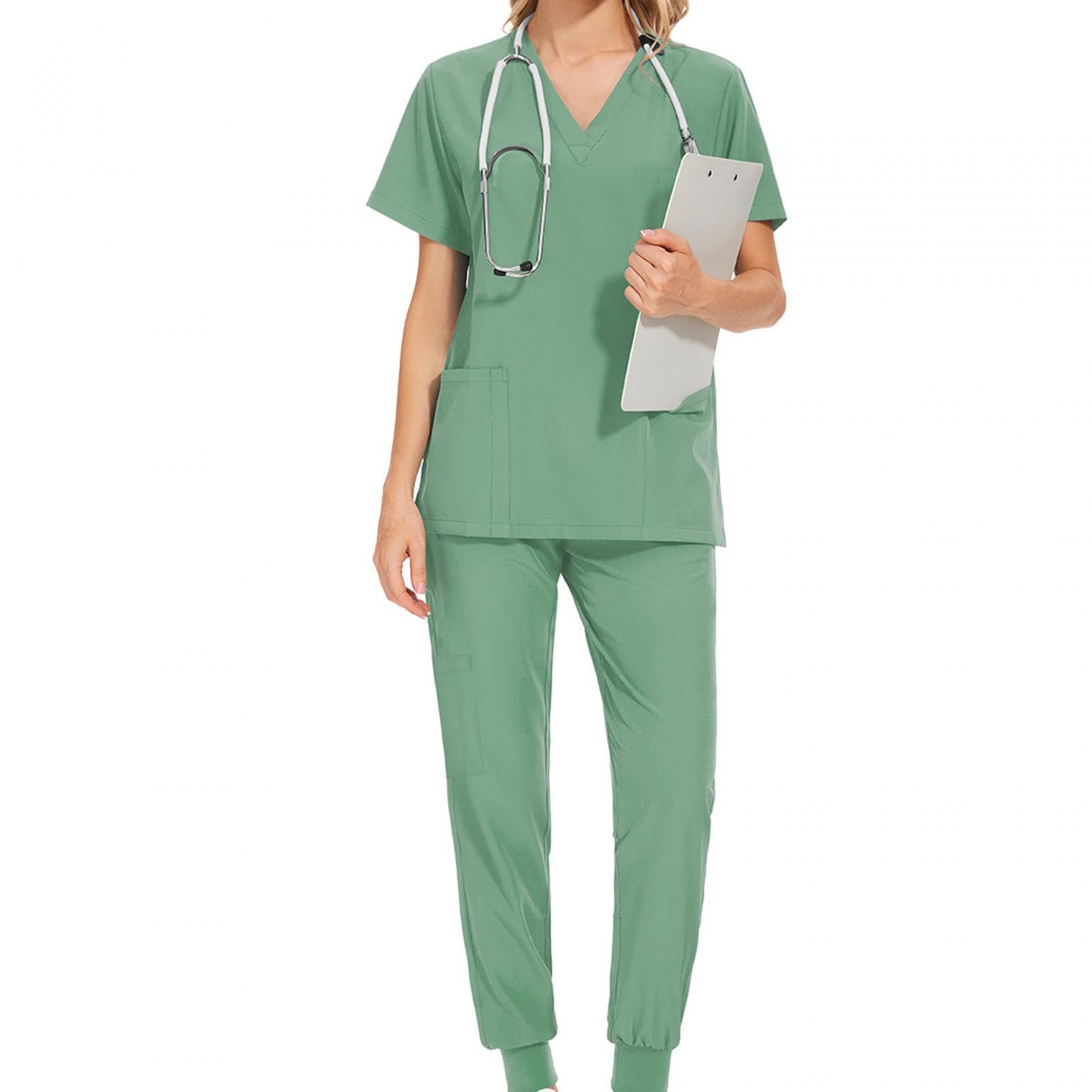 perfeclan Conjunto de 2 Piezas de Uniforme Médico para Mujer, Lavable a Máquina, Ropa de Trabajo de Enfermería