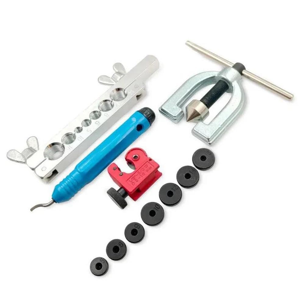 Kit de Herramientas para Abocardar Tuberías Dobles para Reparación de Frenos y Plomería con Doblador de Cobre y Latón