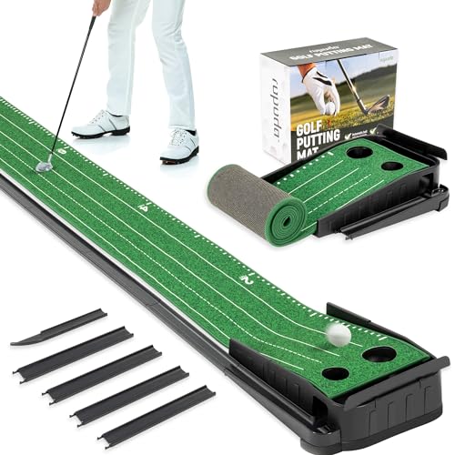 ropoda 9ft Golf Putting Green, Portable Putting Mat for Home and Office with Auto Ball Return...