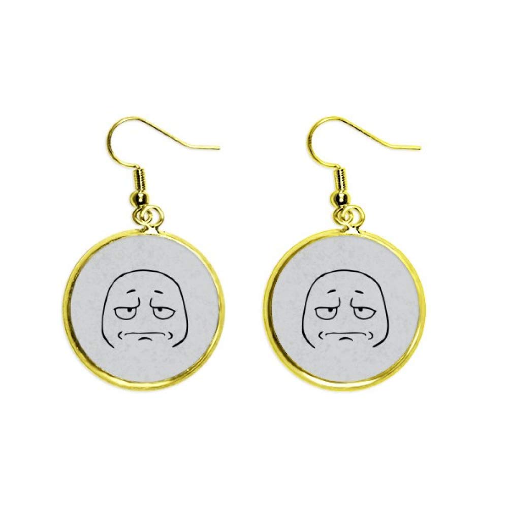 Pendientes dorados con cara triste negra joyas elegantes de mujer 2