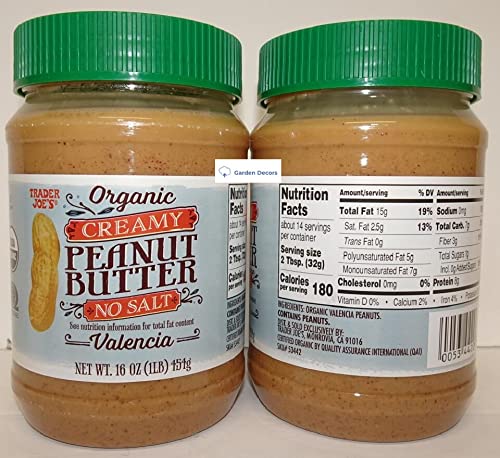 Trader Joe's Mantequilla de Maní Cremosa Orgánica Valencia Sin Sal 16oz 454g Pack x2 miniatura 2