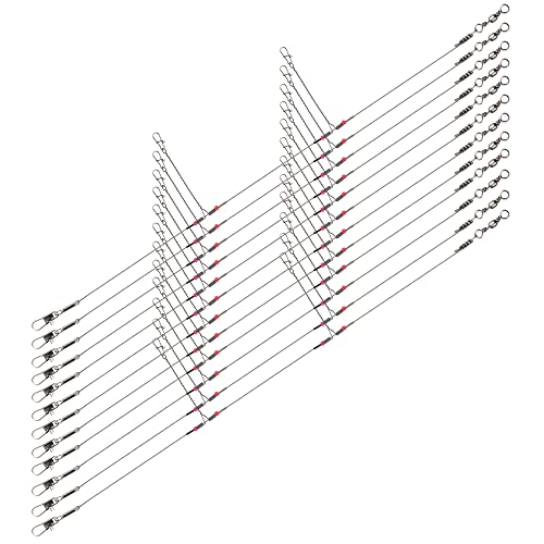 Fishing Leader Saltwater Freshwater,Stainless Steel Fishing Rig with Swivel Snap Beads Connector...