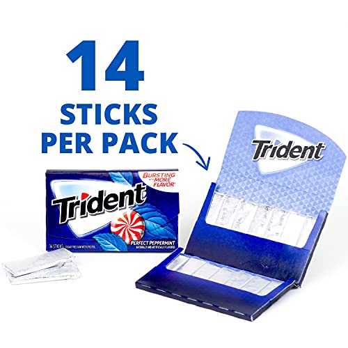 Image of Trident Perfect Peppermint Sugar-Free Chewing Gum, 144 Packs of 14 Pieces (168 Total Pieces)