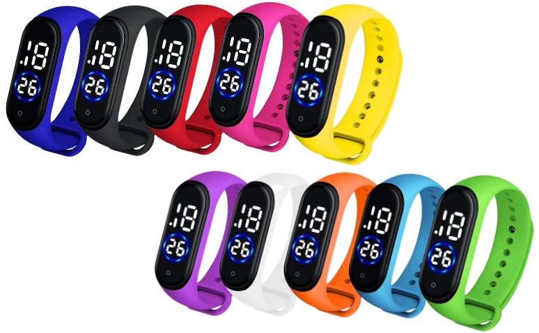 LEMONADE- Pack of 10 - Multicolor Unisex Silicone Digital LED Band Wrist Watch for Boys, Girls, Men, Women (B06XWJDLRC) Amazon Price History, Amazon Price Tracker