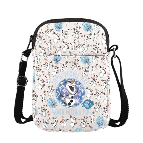 CMNIM Snowman Crossbody Bag Cartoon Movie Gift for Snowman Lovers Fans Cartoon Crossbody Purse Adjustable Strap Bag