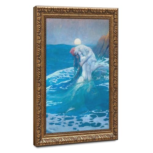 Impression sur toile de qualite The Mermaid And Her Lover decoration murale cadre