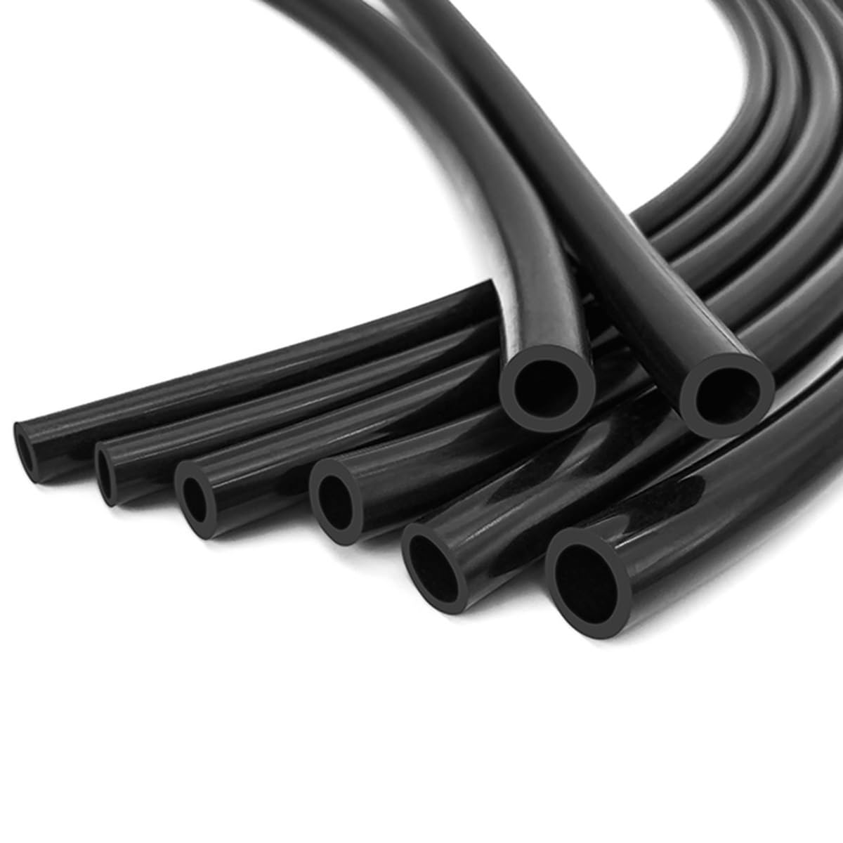 Tubo flessibile in silicone, tubo in gomma nera da 1 metro per pompa d'aria per acquario con diametro interno da 1 mm-10 mm