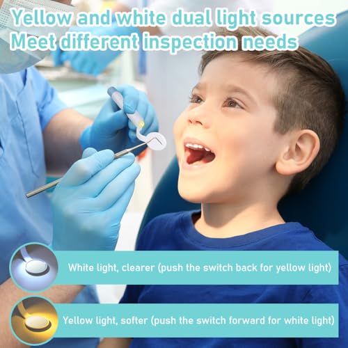 Flintronic Mundspiegel mit LED-Licht, Antibeschlag Dentalspiegel mit 2 Beleuchtungsmodi, Oral Dental Mirror, Mund Zahn Inspektion Spiegel, Aufladbar USB LED Zahnpflegespiegel, für Zahnpflege Ärzte