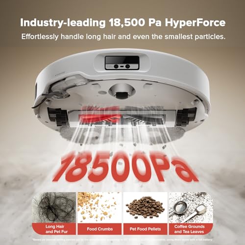 roborock Qrevo Curv Robot Vacuum and Mop, 18,500Pa Suction, Zero-Tangling, DuoDivide Main Brush, FlexiArm Arc Side Brush, FlexiArm Mop, AdaptiLift Chassis, Auto Mop Washing & Drying, Self-Emptying