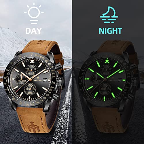 Image of BENYAR - Stylish Wrist Watch for Men, Silicone Strap Watches, Perfect Quartz Movement, Waterproof and Scratch Resistant, Analog Chronograph Business Watches