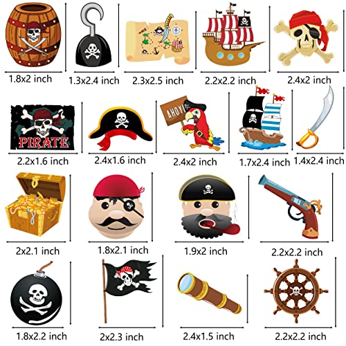 36Pcs Pirate Cupcake Toppers Pirate Party Decoration Nautical Sailing Cake Cupcake Picks For Pirate Theme Birthday Party Baby Shower Supplies #TOP2
