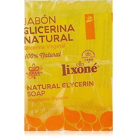Lixoné - Jabón de Glicerina Natural en Pastillas | Pack 3 Uds de 125 g | Total 375 g | Jabones Artesanales para Manos, Cara y Cuerpo | Hidratante y Vegano | sin Conservantes