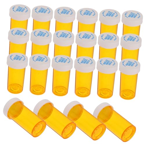 HEALEEP Contenitori Per Medicinali Da Viaggio in Pp Alimentare, Set 25 Pezzi Tappi Di Sicurezza, Piccolo Porta Medicinali Portatile Antivento e Antipolvere Per Uso Quotidiano e Viaggi