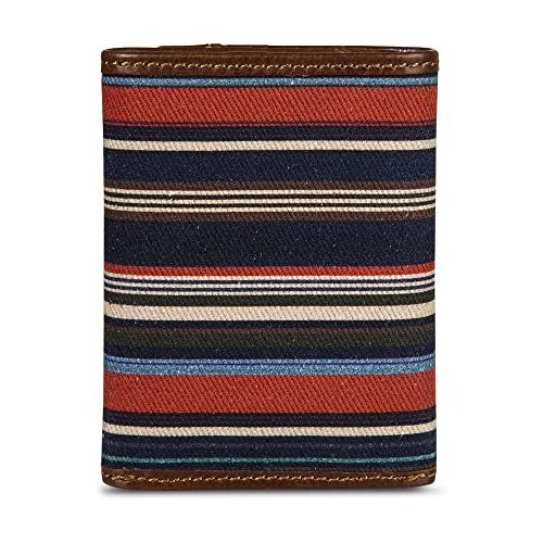 Eddie Bauer Men Pioneer Printed Cotton Trifold Wallet (Assorted Graphics), Leather/Canvas-Multi, One Size2
