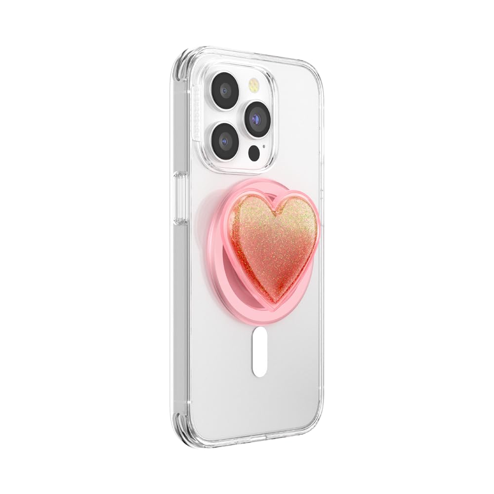 PopSockets Uchwyt do telefonu MagSafe z podpórką, stojak magnetyczny, wymienna góra, bezpieczne trzymanie dla iPhone MagSafe, uchwyt na telefon i tablet, uroczy PopSockets - Squishy Tidepool Heart