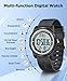 Beeasy Digital Watch Waterproof with Stopwatch Alarm Countdown Dual Time, Ultra-Thin Super Wide-Angle Display Digital Wrist Watches for Men Women