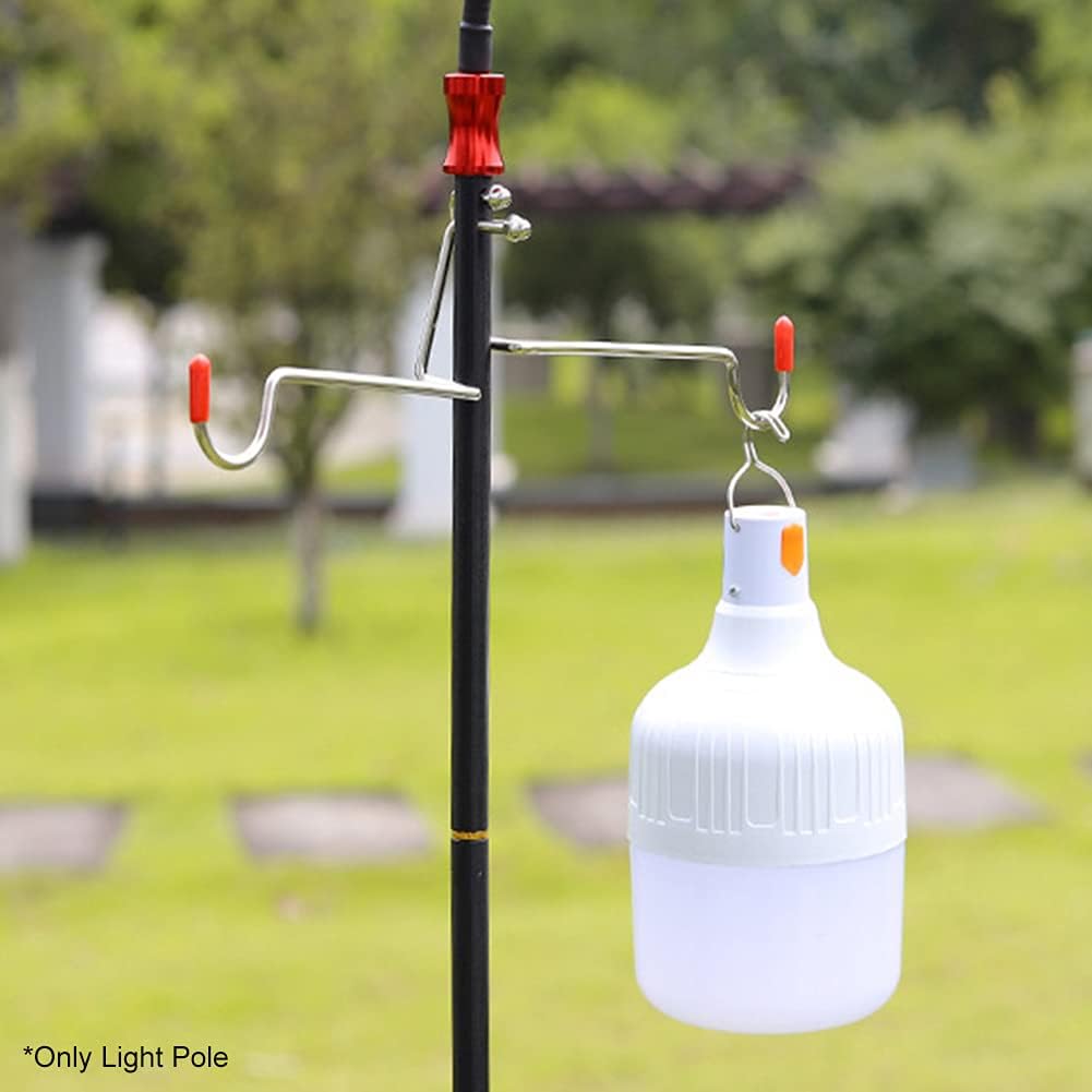 EKDJKK Folding Lamp Pole for Camping Table Lantern Stand Portable Lightweight Aluminum Alloy Lantern Pile Driver for Outdoor, Hiking, Picnic, Traveling, Fishing, BBQ(Black) : Tools & Home Improvement