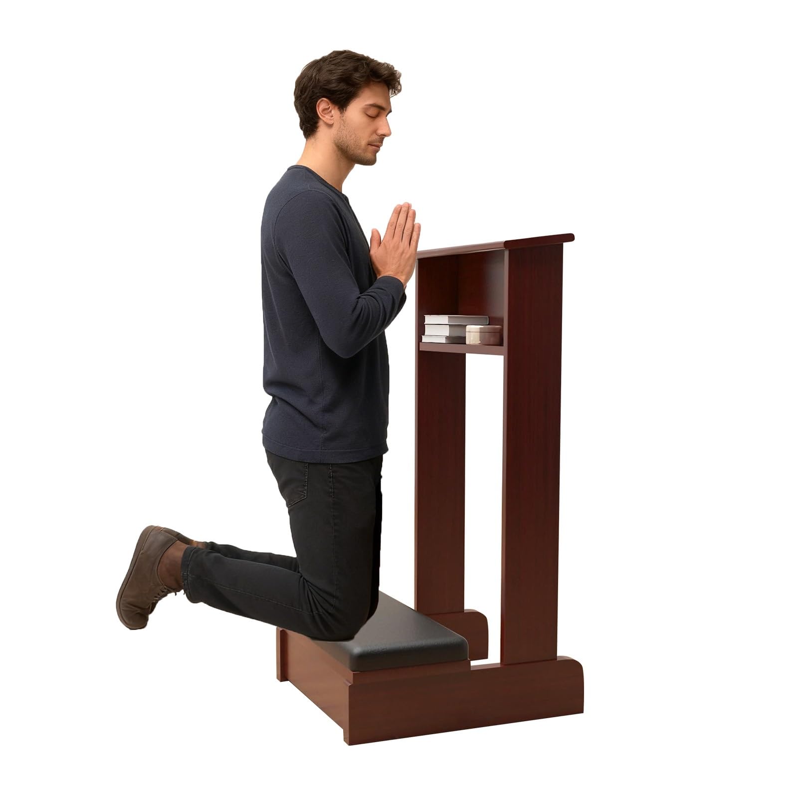 Panca Da Meditazione E Preghiera Con Cuscino Comodo – Struttura Ergonomica In Metallo E PU, Antiscivolo