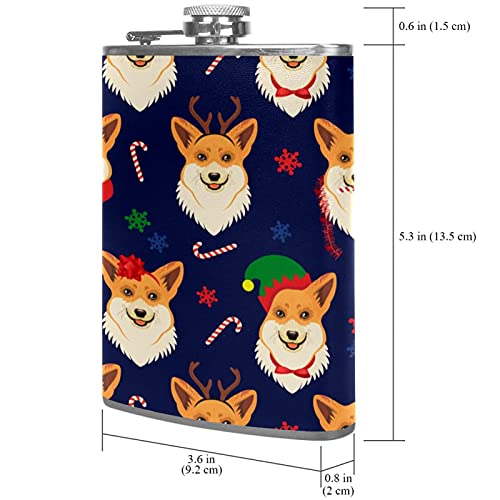 Flasque pour liqueur Corgi de Noël avec entonnoir étanche pour vodka - 8