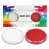 Professionelle Gesichts- und Körperfarbe, Kinderschminke 30g+30g, Profi-Aqua Schminke Kinderschminke Set Mädchen Face Painting Faschingsschminke Kinder Erwachsene Bodypainting Farbe