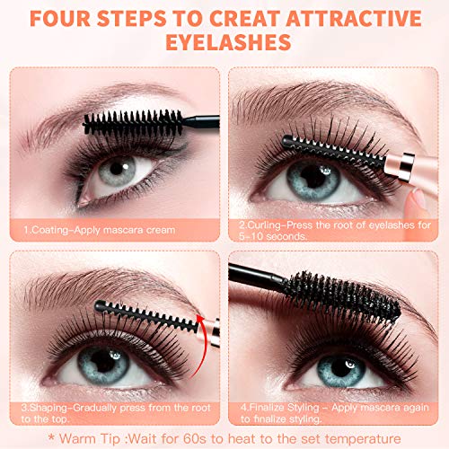 Heated Eyelash Curler, Electric Eyelash Curler with LCD Display 3 Temperature Gears, USB Rechargeable Lash Curler for Women Natural Curling and Long-Lasting - Thumbnail 6