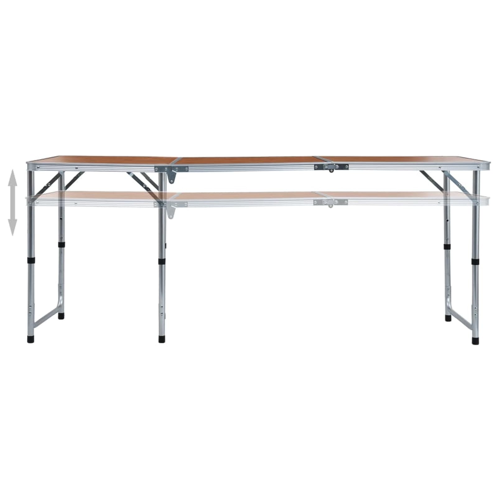 Homgoday Stół zewnętrzny, aluminiowy składany stół kempingowy 180 x 60 cm, stół zewnętrzny, stół jadalny, stół kuchenny stół zewnętrzny