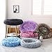 Comlax Beruhigende Donut Hundebetten Großer, Rundes Kissen mit abnehmbarem waschbarem Bezug, Anti-Angst-Kunstfell-Kuscheltier, Flauschiges, bequemes, pelziges Haustierbett (70cm, Rosa)