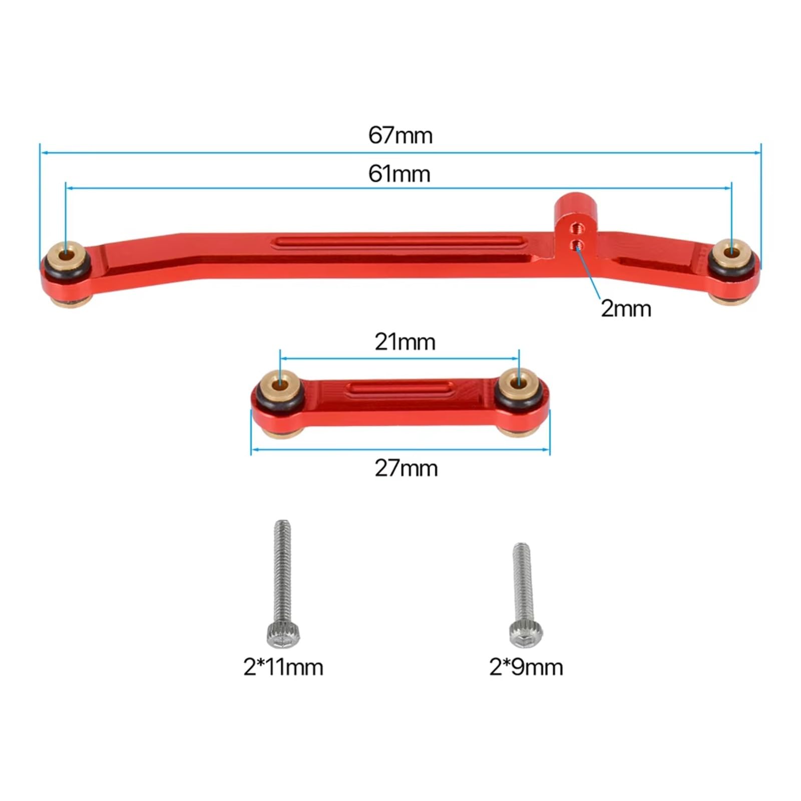 Rc Special Connecting Rod for Axial for SCX24 1/24 Metal Steering Linkage Link Rod RC Car Off-Road Tracked Vehicle Parts and Accessories Upgrade Replacement and Use(Red)