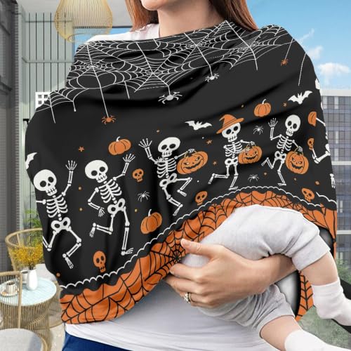 Image of Halloween Nursing Cover Up for Breastfeeding, Skeleton Spider Web