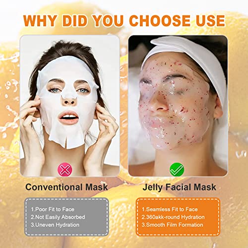Poztl Jelly Mask Powder For Facials, Vitamins C Brightening&Nourishing Jelly Face Mask, Professional Peel Off Hydro Face Mask Powder For Fight Fine Lines, Dullness & Uneven Skin Tone, Diy Spa 23 Floz #TOP6