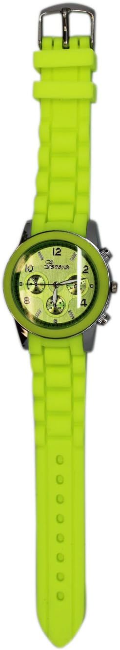 Enigmatic Neon Yellow Silicone Analog Watch