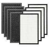 HOAXCINN 8-Pack Replacement Filter Compatible with SIESEAN AP400 Air Purifier, 4 True Hepa Filter + 4 x Efficiency Activated Carbon
