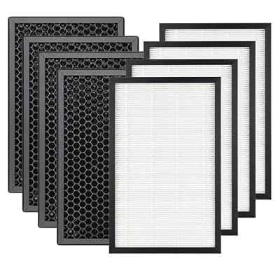 HOAXCINN 8-Pack Replacement Filter Compatible with SIESEAN AP400 Air Purifier, 4 True Hepa Filter + 4 x Efficiency Activated Carbon
