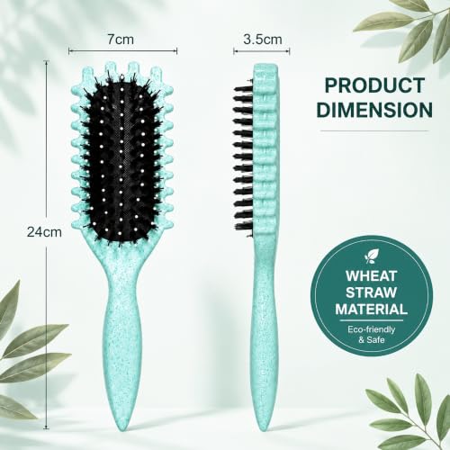 Image of GLUN Unisex Detangling Head Hair Brush, Turquoise Colour 1 Piece, Anti-Static Scalp Massage Brush, Soft Flexible Bristles, Smooth Styling Hairbrush for Wet & Dry Hair