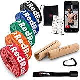 Red Rab Premium Fitnessbänder + YouTube-Videos! Widerstandsbänder Krafttraining, Resistance Bands Set, Pull Up Band, Klimmzugband, Klimmzug Bänder, Gummiband Sport, Terraband, Trainingsbänder