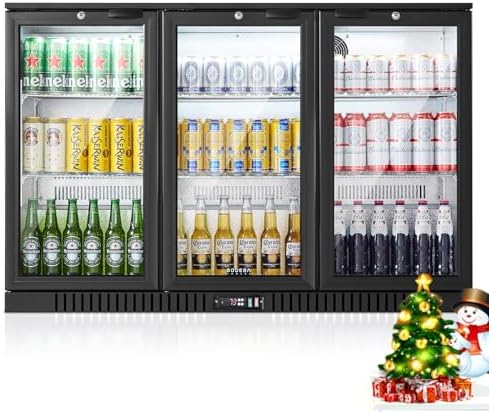 BODEGACOOLER back bar cooler with triple glass doors and LED lighting