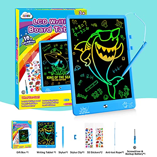 Zmlm Gifts For 3-12 Years Old Boys - 10 Inch Lcd Writing Doodle Tablet Reusable Drawing Board For Kid Girl Toddler Teen Age 3 4 5 6 7 8 9 Preschool Activity Toy Christmas Game #TOP6