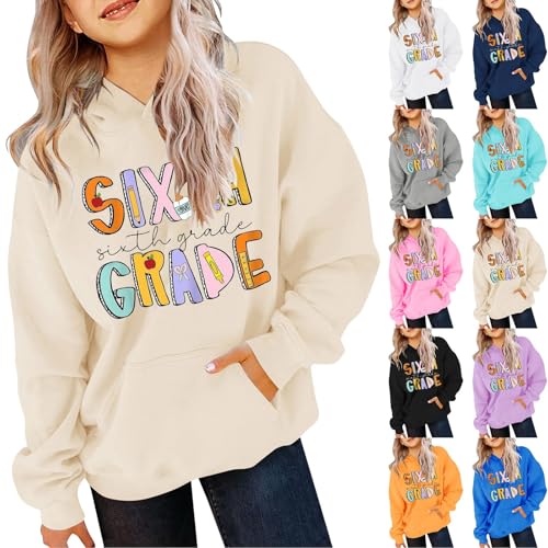 Girls Preppy Letter Graphic Oversized Sweatshirts Crewneck Long Sleeve Casual Pullover Tops Back to School T Shirt