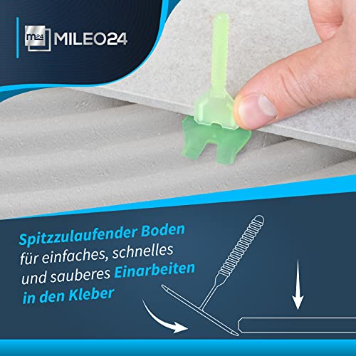 Fliesenverlegehilfe MILEO24 mit 250 Teilen (50 Keile, 200 Laschen)